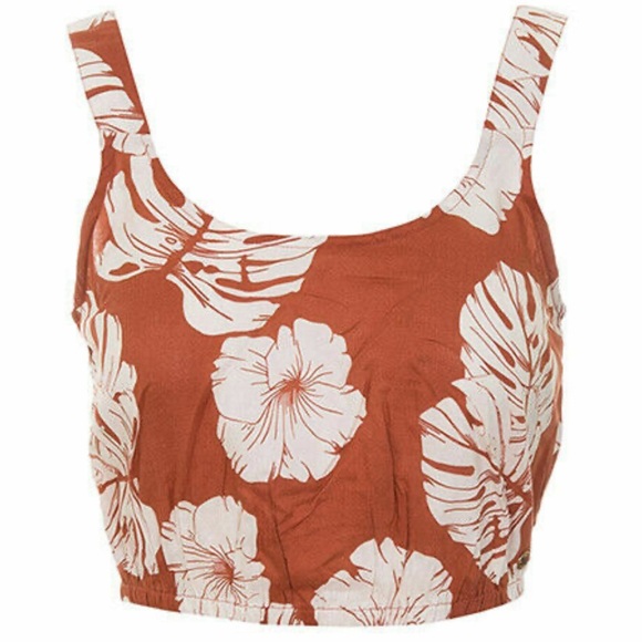 Roxy Orange Fitted Crop Tank Top - Picture 1 of 5